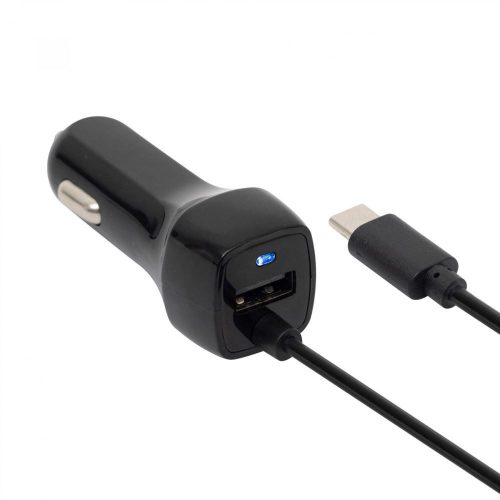  Somogyi SAU 24C autós töltő USB aljzat + USB-C csatlakozó (spirál vezetéken) 