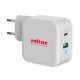  Roline 1x USB3.0 Type-A + 1x USB Type-C fali töltő 65W fehér (19.11.1041-10) 