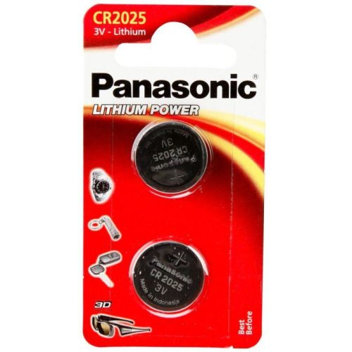  Panasonic CR2025 3V lítium gombelem (2db/csomag) (CR-2025EL/2B) 