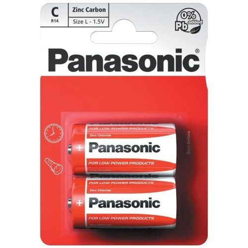  Panasonic 1.5V C elem cink-szén (2db / csomag) (R14RZ/2BP) 