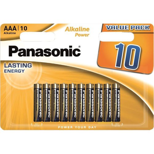 Panasonic 1.5V Alkáli AAA ceruza elem Alkaline Power (10db / csomag) (LR03APB/10BW) 
