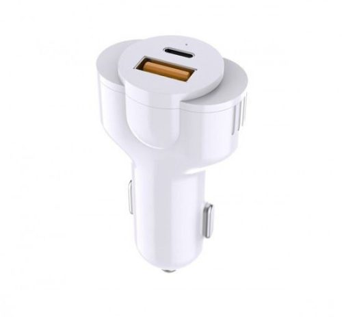 Phoner PH-CC58 autós gyorstöltő Type-C + USB PD 30W fehér 