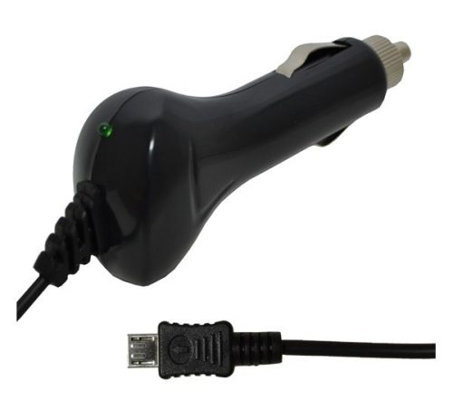  Autós töltő (5V / 1000 mA + beépített microUSB kábel) FEKETE (TFK-CC-062) 