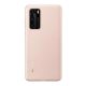  HUAWEI műanyag telefonvédő (gumírozott, textil minta) RÓZSASZÍN [Huawei P40] 