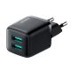  JOYROOM hálózati töltő 2 USB aljzat (5V / 2400 mA, gyorstöltés támogatás) FEKETE (L-2A121_B) 
