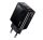  USAMS T40 hálózati töltő USB aljzat / Type-C aljzat (5V / 3000 mA, gyorstöltés támogatás) FEKETE (CC133) 
