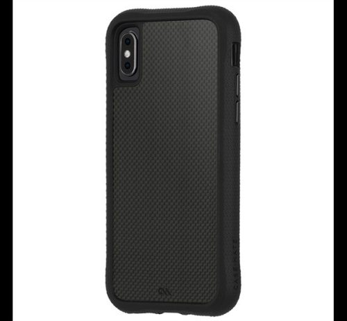 CASE-MATE CARBON FIBRE szilikon telefonvédő (BUMPER, közepesen ütésálló, valódi szénszálás hátlap) FEKETE [Apple iPhone XS Max 6.5] 
