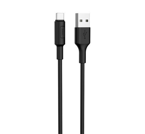  HOCO X25 adatkábel és töltő (USB - Type-C, gyorstöltés támogatás, 100cm) FEKETE (X25_TYPE_1M_B) 