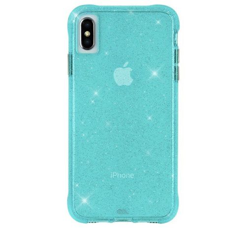 CASE-MATE SHEER szilikon telefonvédő (közepesen ütésálló, légpárnás keret, csillámporos) VILÁGOSKÉK [Apple iPhone XS Max 6.5] 