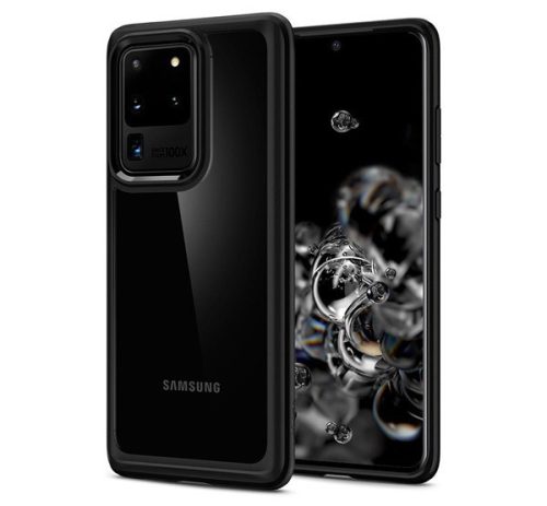  SPIGEN ULTRA HYBRID műanyag telefonvédő (közepesen ütésálló, szilikon légpárnás keret) FEKETE [Samsung Galaxy S20 Ultra 5G (SM-G988B)] 
