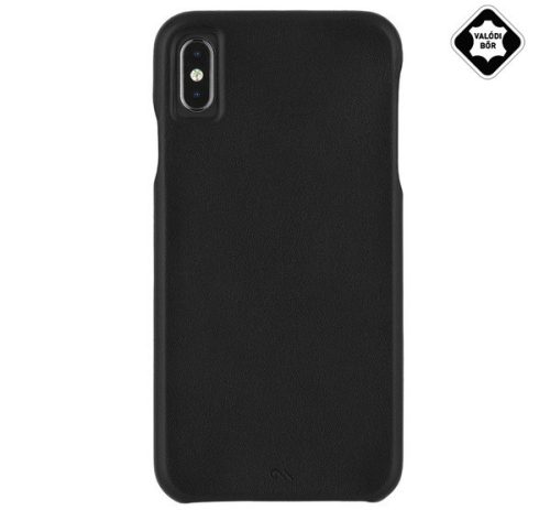  CASE-MATE BARELY THERE műanyag telefonvédő (ultravékony, valódi bőr hátlap) FEKETE [Apple iPhone XS Max 6.5] 