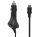  Autós töltő (5V / 2100mA + beépített microUSB kábel) FEKETE (TFKCC-062) 