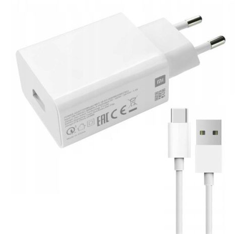  Xiaomi USB-A hálózati töltő 22.5W + USB-A - USB-C kábel fehér "Gigapack csomagolás" (MDY-11-EP / LB4173U0324503(D)) 