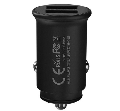  REMAX ROKI autós töltő 2 USB aljzat (5V / 2400mA) FEKETE (RCC219_B) 