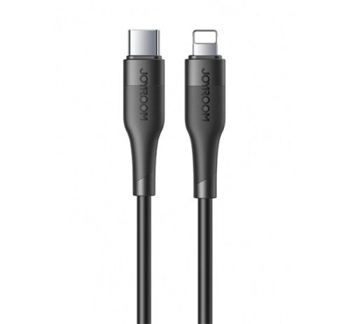  JOYROOM adatkábel és töltő (Type-C - lightning 8pin, 20W, gyorstöltés támogatás, 120cm, törésgátló) FEKETE (S-1224M3) 