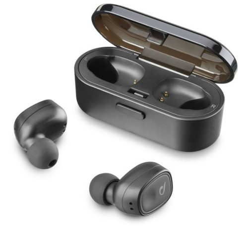  CELLULARLINE SHADOW bluetooth fülhallgató SZTEREO (v5.0, TWS, ultrakönnyű, mikrofon, aktív zajszűrő + töltőtok) FEKETE (BTSHADOWTWSK) 