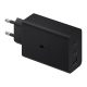  SAMSUNG hálózati töltő USB aljzat / 2 Type-C aljzat (65W, PD gyorstöltés támogatás) FEKETE (EP-T6530NBEGEU) 