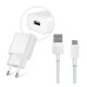  HUAWEI hálózati töltő USB aljzat (5V / 2000mA, 10W, gyorstöltés támogatás + PY0857 microUSB kábel) FEHÉR (AP81 / HW-050200E01 / ... 