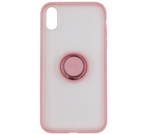  BASEUS szilikon telefonvédő (asztali tartó funkció, telefontartó gyűrű, beépített fémlemez) RÓZSASZÍN [Apple iPhone XR 6.1] 