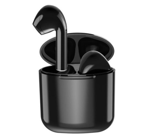  4-OK TWO bluetooth fülhallgató SZTEREO (v5.0, TWS, mikrofon, extra mini + töltőtok) FEKETE (EAB50B) 