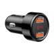  BASEUS MAGIC autós töltő 2 USB aljzat (5V / 3000mA, 45W, gyorstöltés támogatás, LED kijelző) FEKETE (CCML20A-01) 