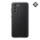  SAMSUNG műanyag telefonvédő (valódi bőr hátlap) FEKETE [Samsung Galaxy S21 Plus (SM-G996) 5G] 