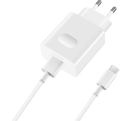  HUAWEI hálózati töltő USB aljzat (9V / 2000mA, gyorstöltés támogatás +  AP51 Type-C kábel) FEHÉR (AP32 / HW-090200EH0_TYPE_C) 