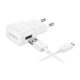  SAMSUNG hálózati töltő USB aljzat (5V / 1550 mA + ECB-DU4AWE microUSB kábel) FEHÉR (EP-TA50EWE_ECB-DU4AWE) 