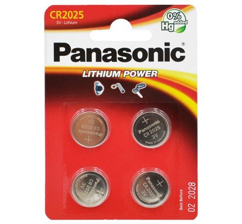  PANASONIC gombelem (CR2025, 3V, lítium) 4db / csomag (CR2025EL-4B) 