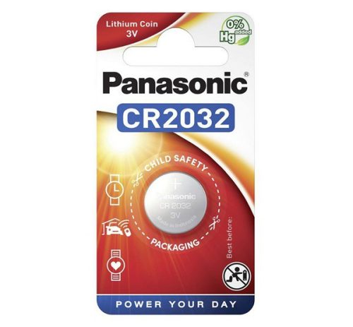  PANASONIC gombelem (CR2032, 3V, lítium) 1db /csomag (CR2032-1B-PAN / CR-2032EL/1B) 