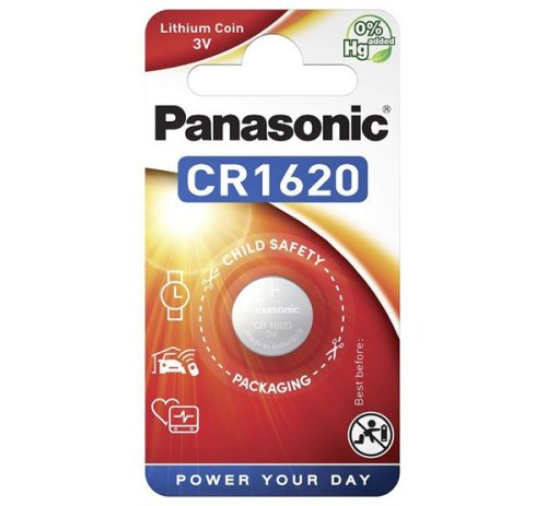  PANASONIC gombelem (CR1620, 3V, lítium) 1db / csomag (CR-1620EL/1B) 