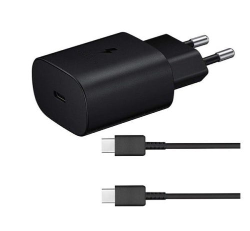  Samsung hálózati töltő USB-C aljzat + EP-DG980BBE USB-C kábel fekete "Gigapack csomagolás" (EP-TA800EBE / EP-DG980BBE) 