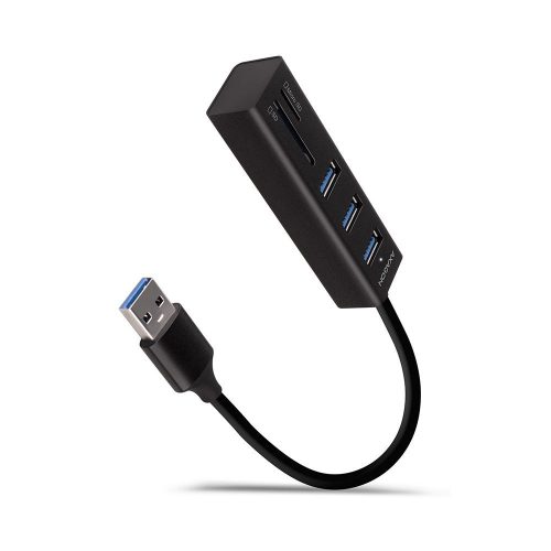  Axagon HMA-CR3A 3 portos USB3.2 Gen 1 hub kártyaolvasóval fekete 