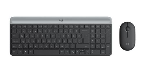  Logitech MK470 vezeték nélküli német billentyűzet + optikai egér grafitszürke (920-009188) 