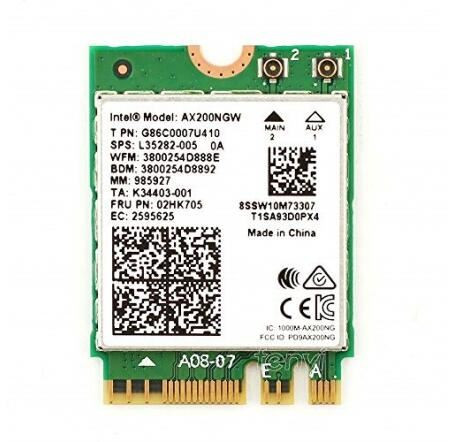  Intel Wi-Fi 6 AX200 M.2 adapter (AX200.NGWG.NV / MM#985927) 