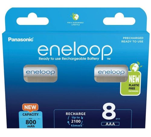  Panasonic Eneloop 1.2V AAA Ni-Mh 800mAh akku (8db) (BK-4MCDE/8BE) 