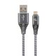  Gembird USB micro-B - USB Type-A szövet borítású adat- és töltőkábel 1m szürke (CC-USB2B-AMmBM-1M-WB2) 