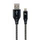  Gembird Premium Micro-USB - USB-A töltő- és adatkábel 1m fekete-fehér (CC-USB2B-AMmBM-1M-BW) 