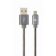  Gembird Micro-USB - USB-A adat- és töltőkábel 1m metálszürke (CC-USB2S-AMmBM-1M-BG) 