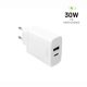  FIXED Travel USB-C, USB-A hálózati töltő 30W fehér (FIXC30-CU-WH) 