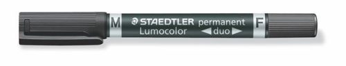  STAEDTLER "Lumocolor duo 348" alkoholos marker 0,6/1,5 mm kúpos, kétvégű fekete (348-9) 