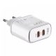  LDNIO A2528M 2xUSB-C hálózati töltő fehér + USB-C - Lightning kábel 