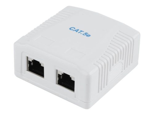  Gembird NCAC-2F5E-01 2 portos falonkívüli CAT5E FTP aljzat 