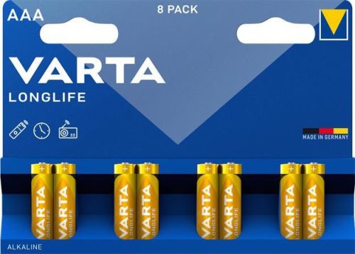  Varta Longlife Alkaline AAA ceruza elem 8 db/csomag (4103101418) 