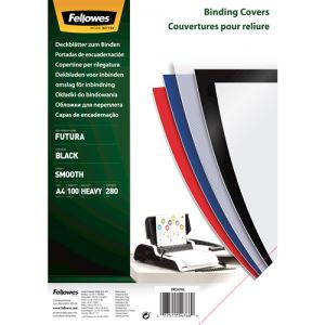  Fellowes Futura polipropilén hátlap spirálozáshoz, fekete, A4, 100db (5476602) 