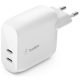  Belkin BoostCharge Dual USB-C PD Wall adapter 40W fehér (WCB006vfWH) 