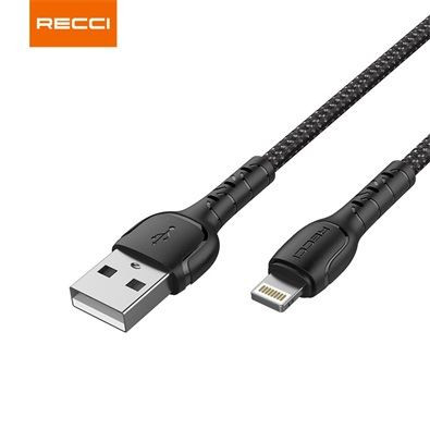  Recci RTC-N16LB Lightning - USB-A adat- és töltőkábel 1m fekete 