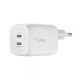  Belkin BoostCharge Dual USB-C PD GaN adapter 68W fehér (WCH013vfWH) 