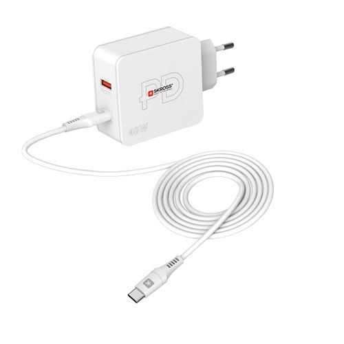  SKROSS USB-C, USB-A hálózati töltő 48W és USB-C töltőkábel (SKKT000148WPDEUCCN) 