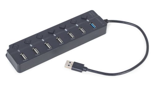  Gembird USB-A HUB 7 portos fekete (UHB-U3P1U2P6P-01) 